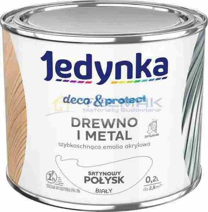 Jedynka Deco & Protect Drewno I Metal Satynowy Połysk Biały 0,2L