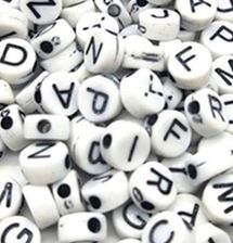 Zdjęcie Koraliki akrylowe literki litery 4x7 mm 100 szt. - Wągrowiec