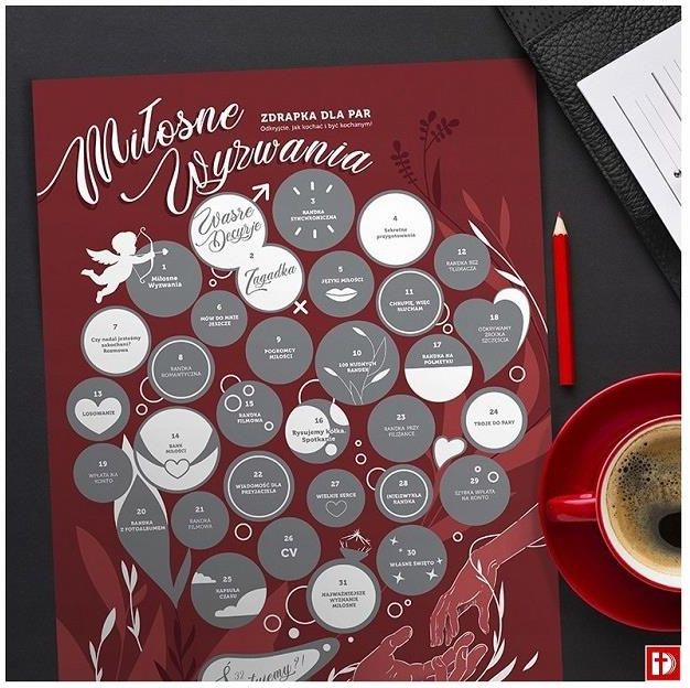 Plakat Zdrapka Dla Par Walentynki Prezent - zdjęcie 1 Plakat Zdrapka Dla Par Walentynki Prezent