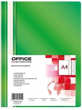 Skoroszyt A4 PP Office Products Zielony 25szt