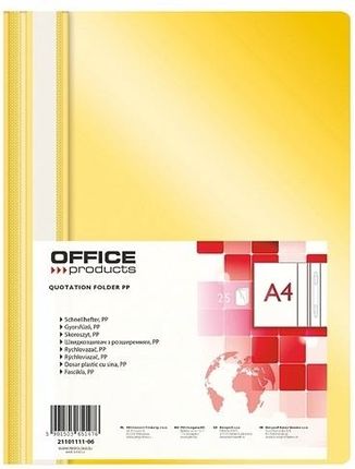 Skoroszyt A4 PP Office Products Żółty 25szt