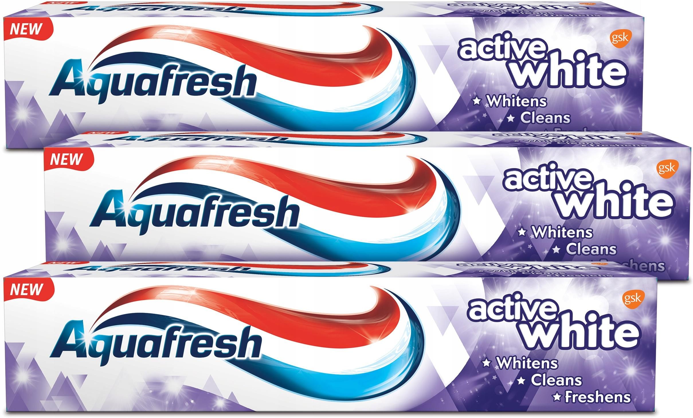 Aquafresh Active White 3x125ml - Opinie i ceny na Ceneo.pl