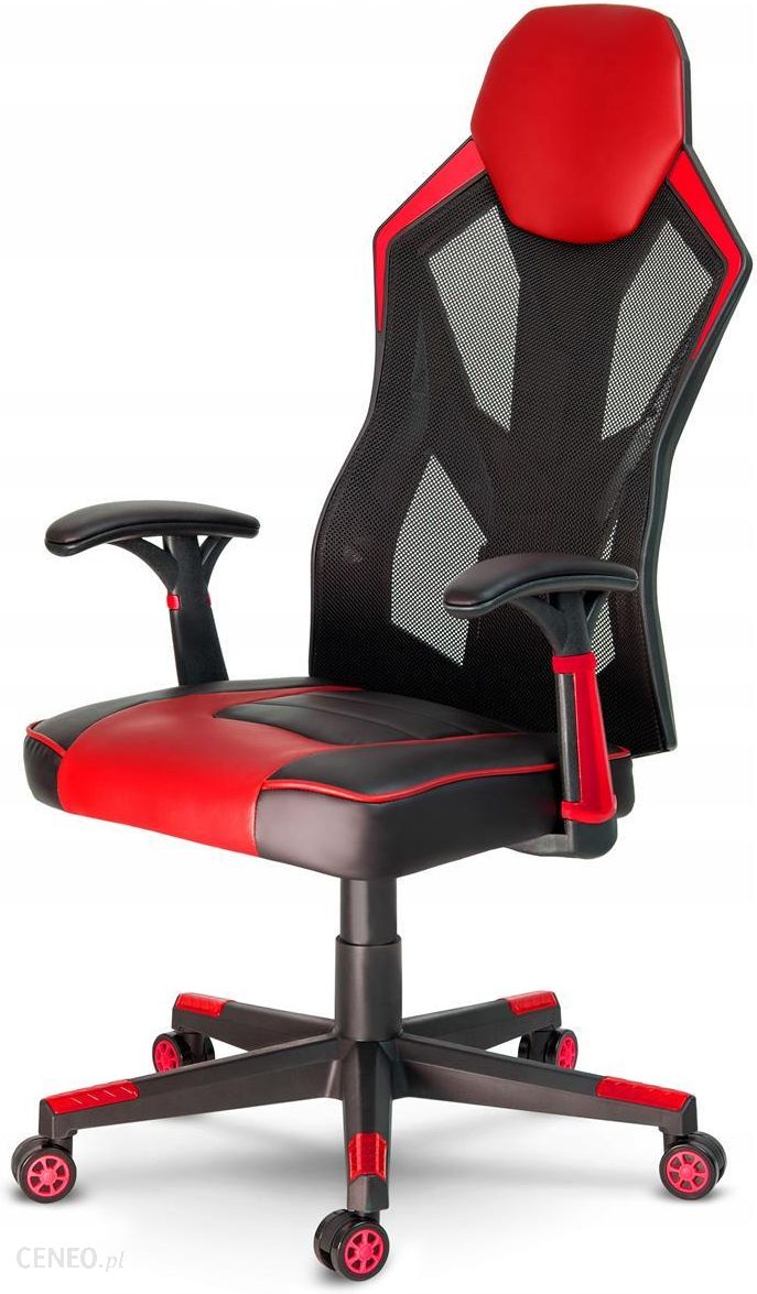  Fotel biurowy SOFOTEL Shiro, czarno-czerwony, 112-120x76 cm