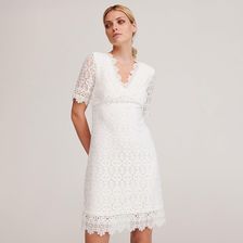 Reserved - Koronkowa sukienka - Kremowy - Ceny i opinie 