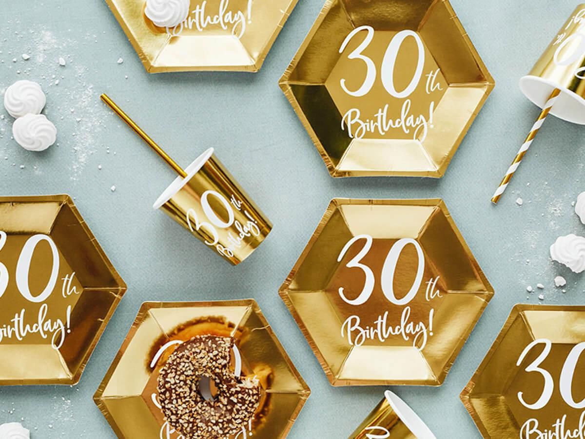 Party Deco Kubeczki Na Trzydzieste Urodziny 30H Birthday! Złote 220Ml 6Szt - zdjęcie 2 Party Deco Kubeczki Na Trzydzieste Urodziny 30H Birthday! Złote 220Ml 6Szt