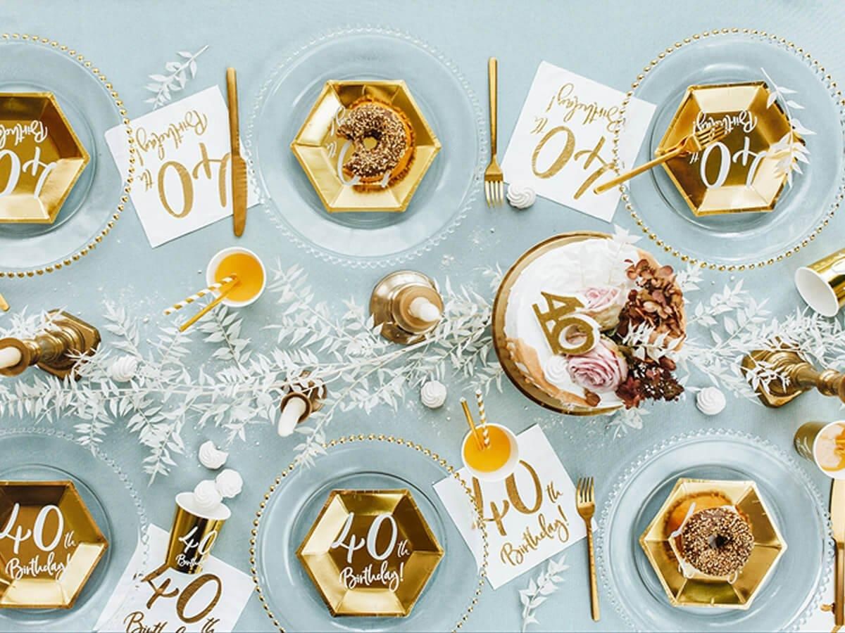 Party Deco Talerzyki Na Czterdzieste Urodziny Złote 20Cm 6Szt - zdjęcie 3 Party Deco Talerzyki Na Czterdzieste Urodziny Złote 20Cm 6Szt
