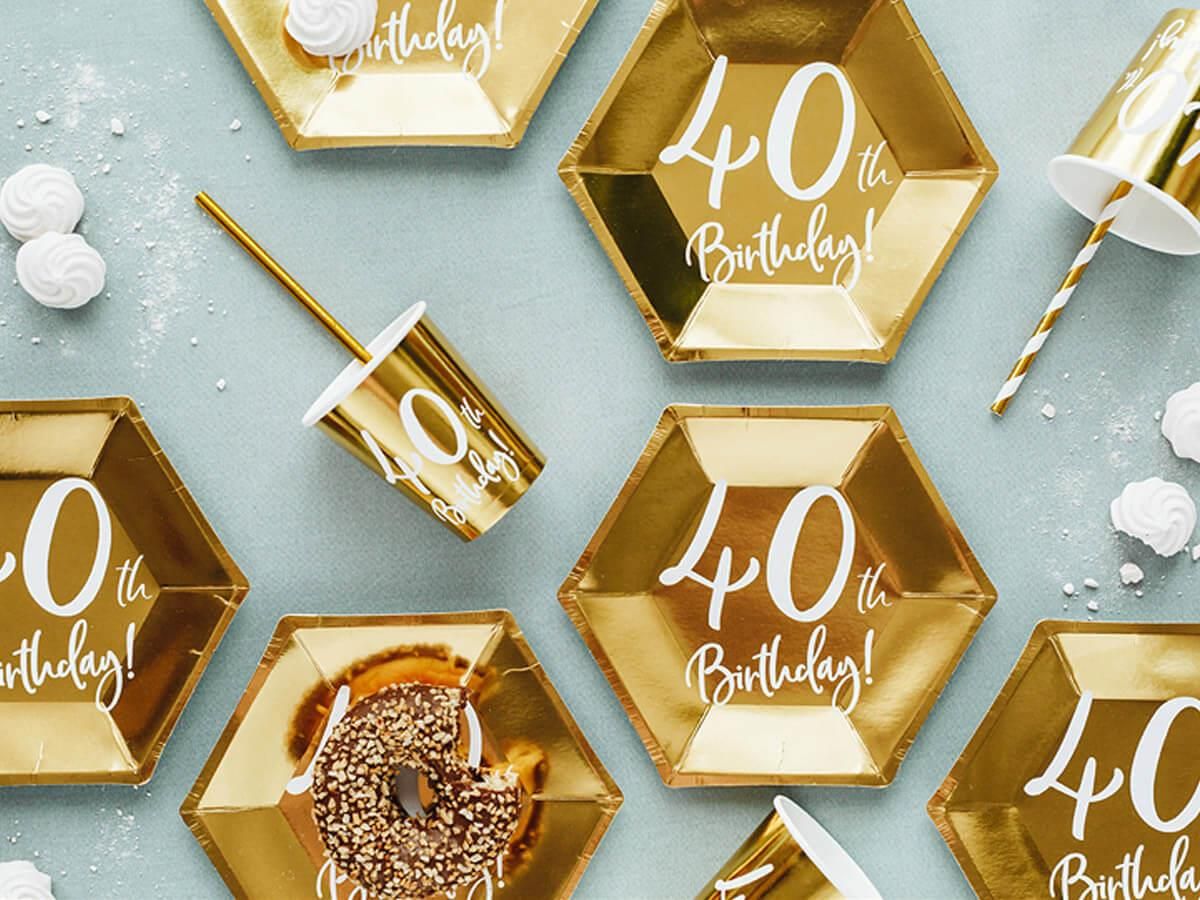 Party Deco Talerzyki Na Czterdzieste Urodziny Złote 20Cm 6Szt - zdjęcie 5 Party Deco Talerzyki Na Czterdzieste Urodziny Złote 20Cm 6Szt