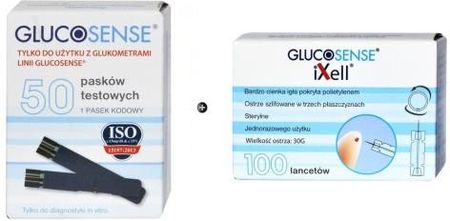 Genexo Zestaw Paski Do Glukozy Glucosense 50 szt + Lancety Glucosense 100 szt