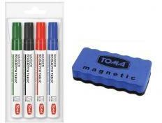 Zdjęcie toma Marker do białych tablic 4 sztuki + ścieracz - Łowicz