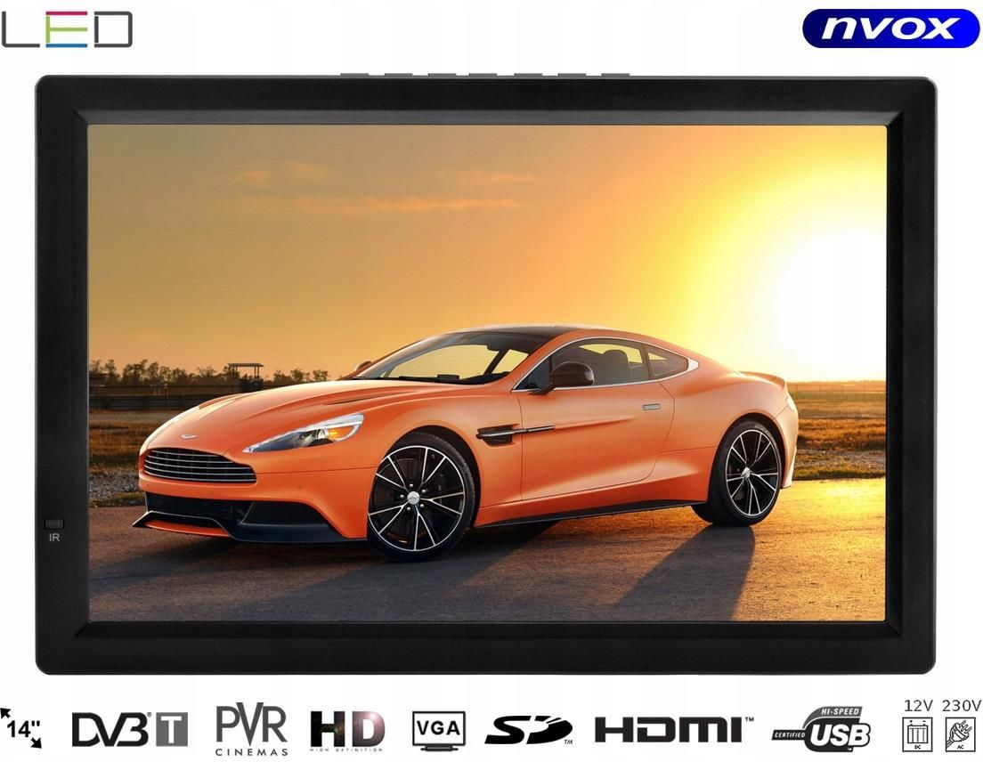 Nvox Telewizor samochodowy 13 cali Dvbt Usb Sd 12V - zdjęcie 2 Nvox Telewizor samochodowy 13 cali Dvbt Usb Sd 12V