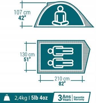 Quechua Mh100 2os. - zdjęcie 2 Quechua Mh100 2os.