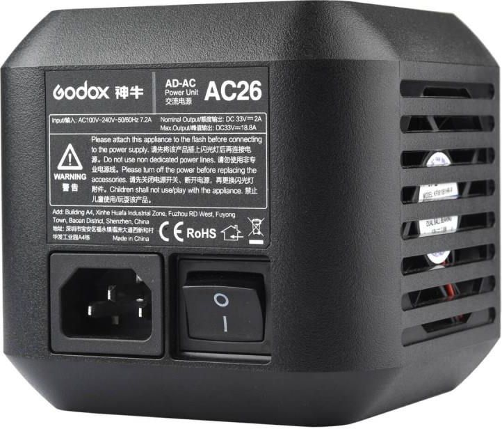 Godox AD600 PRO AC adapter AC26 Zasilacz sieciowy - zdjęcie 2 Godox AD600 PRO AC adapter AC26 Zasilacz sieciowy