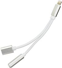 Adapter Hf + Ładowanie Do Iphone Lightning 8-Pin Jack 3,5Mm Srebrny