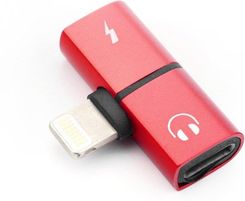 Adapter Hf + Ładowanie Do Iphone Lightning 8-Pin Czerwony Blister
