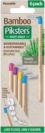 Piksters Bamboo Right Angle Variety Pack 4Szt. Ekologiczne Szczoteczki Międzyzębowe