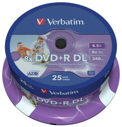 Nośnik danych Verbatim DVD+R DL 8.5GB 8x Printable (cake box