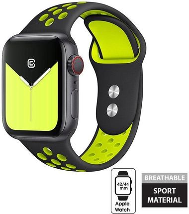 Crong Duo Sport Band - Pasek Apple Watch 42/44 mm (czarny/żółty)