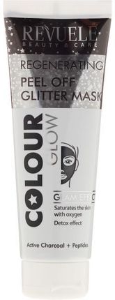 Revuele Regenerująca Brokatowa Maska Peel-Off Do Twarzy Color Glow Regenerating Peel Off Glitter Mask 80 Ml