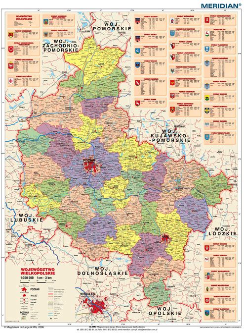 Pomoc dydaktyczna Województwo wielkopolskie - mapa administracyjna ...