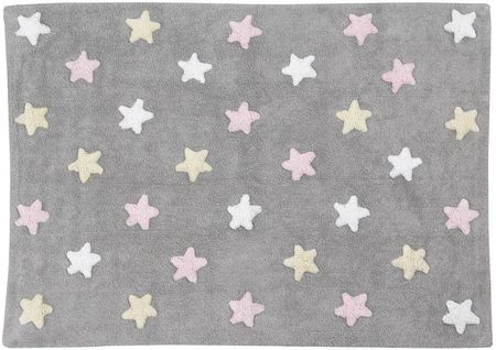 Lorena Canals Dywan bawełniany Tricolor Star Gris/Rosa 120x160cm
