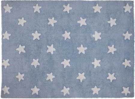 Lorena Canals Dywan bawełniany Blue Stars White 120x160cm
