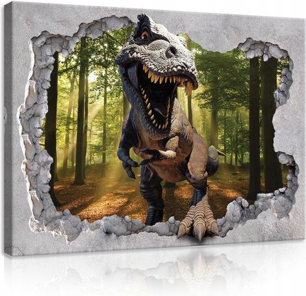 Obraz dla dzieci Zwierzęta dinozaur dziura 100x70