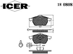 Zdjęcie Klocki hamulcowe - komplet ICER 180808 - Golub-Dobrzyń