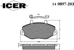 Zdjęcie Klocki hamulcowe - komplet ICER 140897-203 - Radzyń Chełmiński