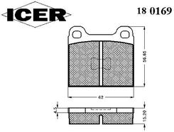 Zdjęcie Klocki hamulcowe - komplet ICER 180169 - Świecie