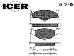 Zdjęcie Klocki hamulcowe - komplet ICER 181048 - Radziejów