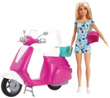 Barbie Lalka ze skuterem GBK85