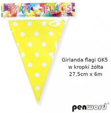Zdjęcie Penword Girlanda Flagi Gk5 W Kropki Żółta 27,5cm 6M - Krzywiń
