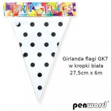 Zdjęcie Penword Girlanda Flagi Gk7 W Kropki Biała 27,5cm 6M - Stęszew