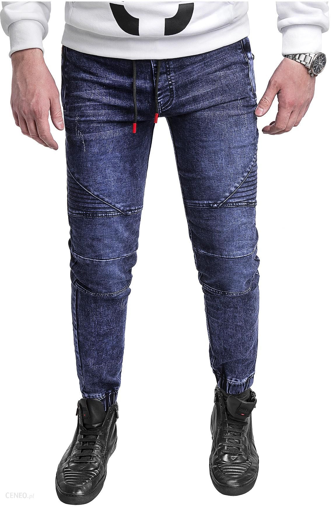  Risardi Spodnie jeansowe męskie joggery HY621 - niebieskie
