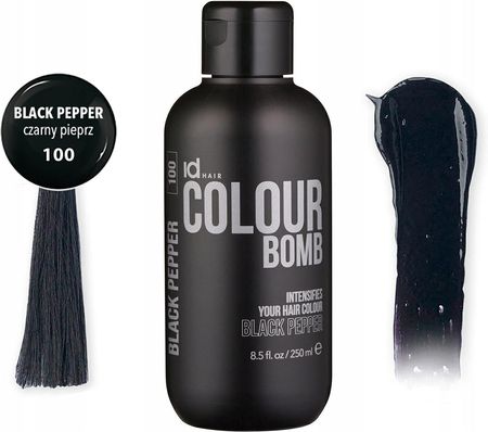 Id Hair Colour Bomb Koloryzująca Odżywka Z Keratyną i Wit. B5 100 Black Pepper Czarny Pieprz 250 ml
