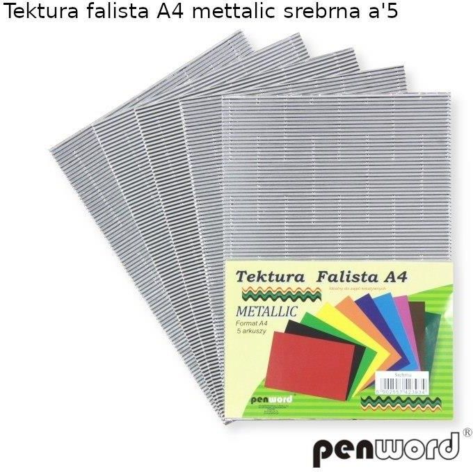 Zdjęcie Penword Tektura Falista A4 5Ark. Metallic Srebrna - Karlino