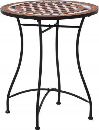 Mozaikowy stolik, brązowy, 60 cm, ceramiczny