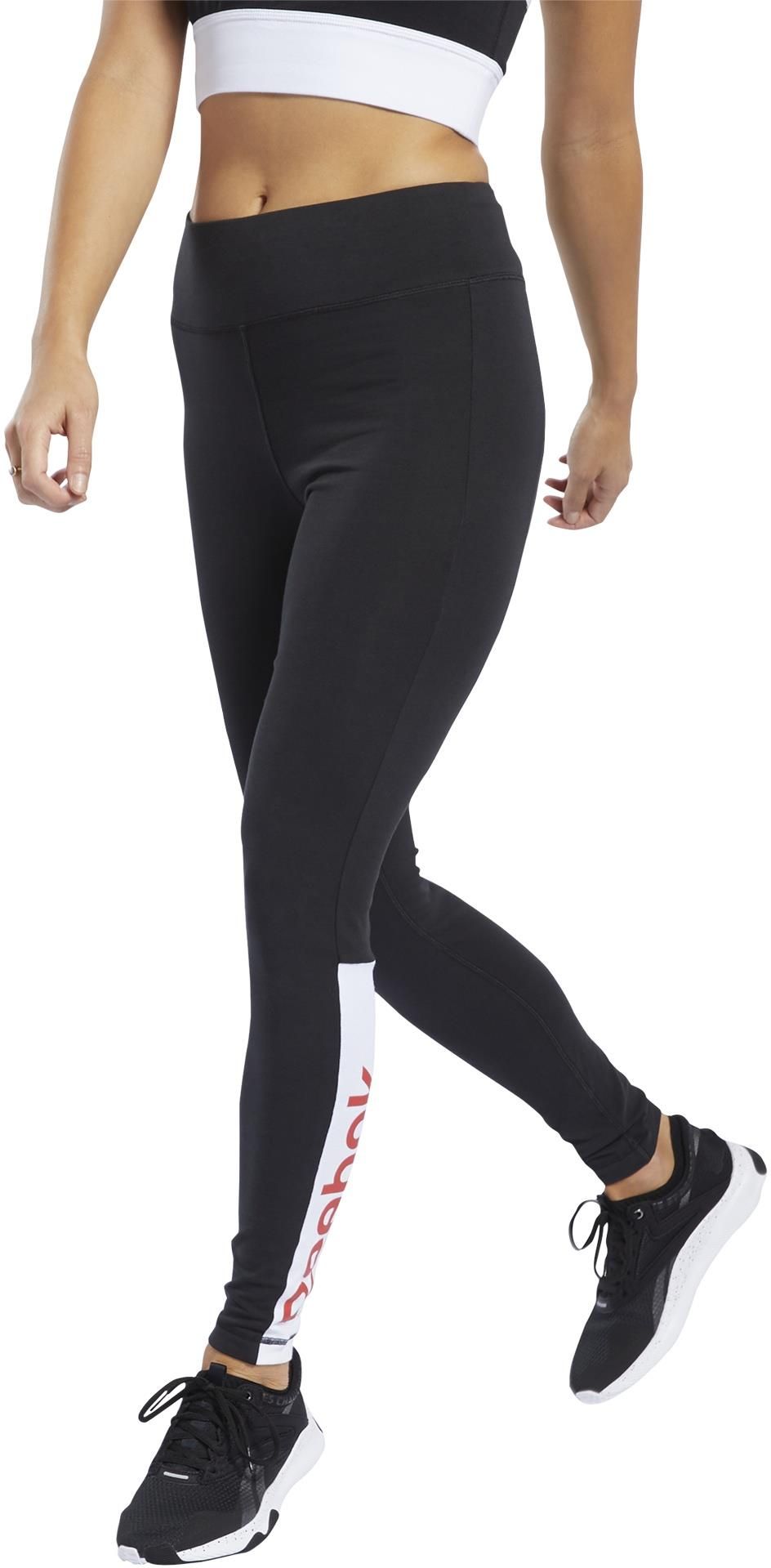 LEGGINSY TE LINEAR LOGO LEGG BLACK/WHITE FK6692 REEBOK - Ceny i opinie ...