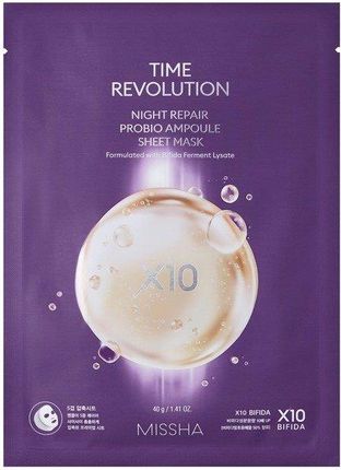 Missha Time Revolution Night Repair Probio Mask Ujędrniająca Maska W Płachcie 40G