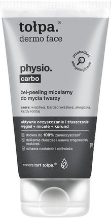 tołpa. physio carbo, żel-peeling micelarny do mycia twarzy 150 ml
