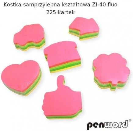 Penword Kostka Samoprzylepna Zi-40 Kształtowa Fluo 225 Kartek