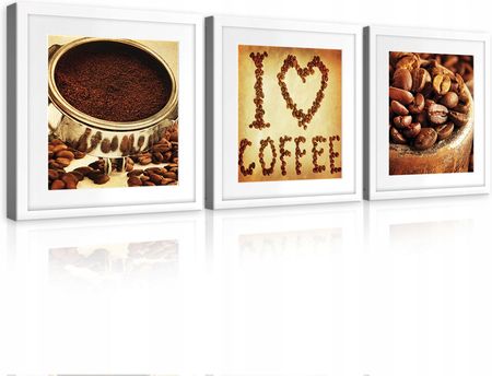 Obraz seria Tryptyk nowoczesny Kawa do kuchni 3cz