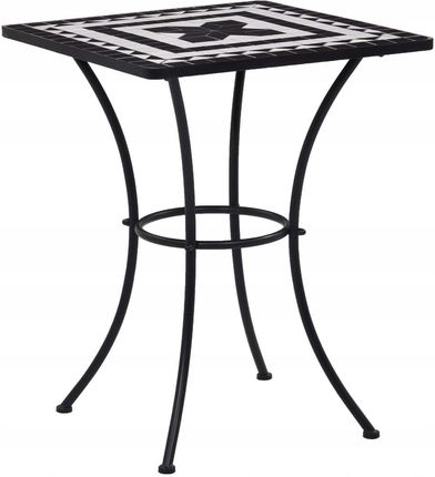 Mozaikowy stolik bistro, czarno-biały, 60 cm, cera