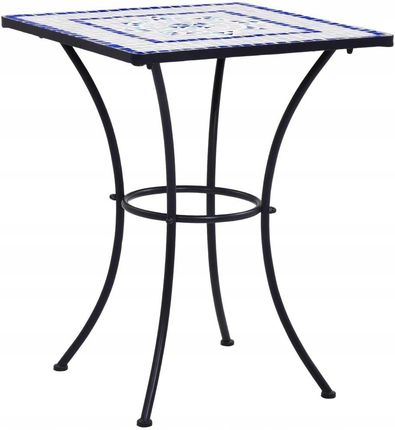 Mozaikowy stolik bistro, niebiesko-biały, 60 cm, c