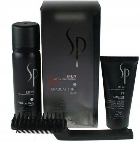 Wella SP Men Gradual Tone Black zestaw do eliminacji siwizny 90ml