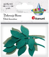 Zdjęcie Titanum Ozdoba Filcowa Liście Z Gałązką Zielona 4Szt. (19Yj-013) - Tuchola