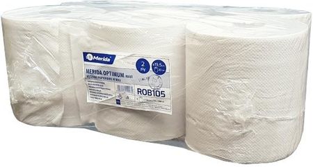Merida Ręczniki Papierowe W Roli Optimum Maxi Białe Makulaturowe Dwuwarstwowe Zgrzewka 6 Szt (Rob105)