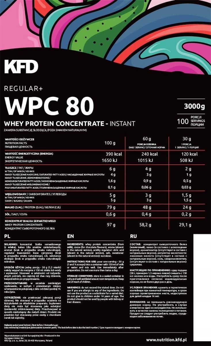 Odżywka Białkowa Kfd Wpc 80 Regular 3kg Ceny I Opinie Ceneo Pl