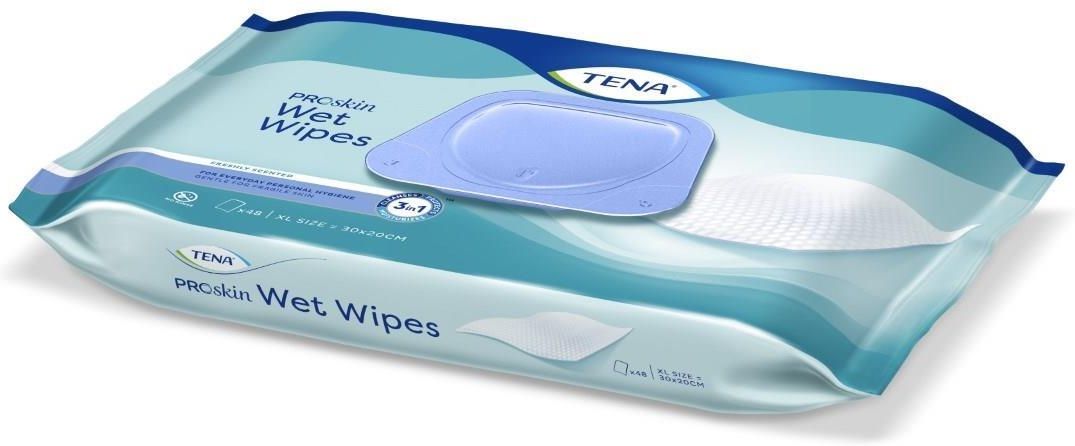 TENA Wet Wipes Proskin Chusteczki Oczyszczające 3W1 48szt