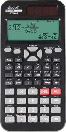 Kalkulator Rebell Rebell Kalkulator RE-SC2060S, czarna, naukowy, punktowy wyświetlacz, plastikowa pokrywa
